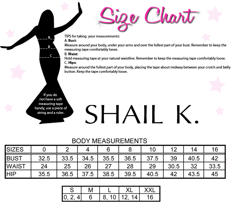 Shail K Size Chart