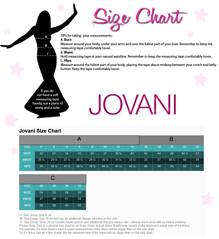 Jovani Size Chart